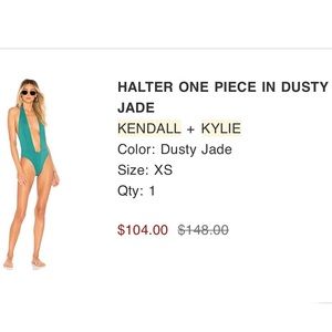 Kendall + Kylie Halter one piece-dusty jade XS